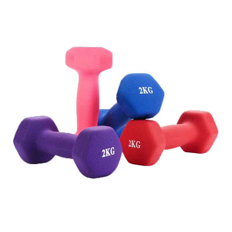 

Colorful iron fitness exercise hex Adjustable Neoprene Weight dumbbell, Blue/pink/red