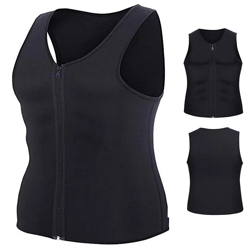 S449 Men Waist Trainer Vest for Weightloss Hot Neoprene Corset Body Shaper Zipper Best Sauna Tank Top Workout Shirt Bodyshaper