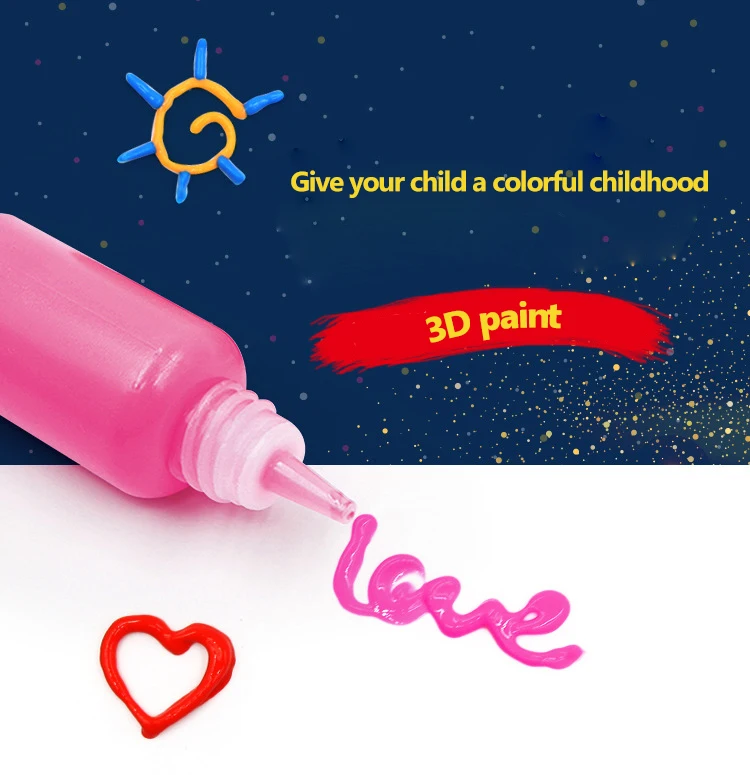 3d Diy Puffy Vibrant Color Acrylic Textile Fabric Paint Buy Fabric