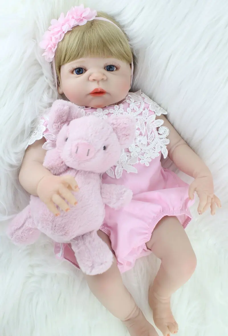 

22" Lifelike Reborn Girl Doll Full Body Silicone Newborn Babies Anatomically Correct Toy