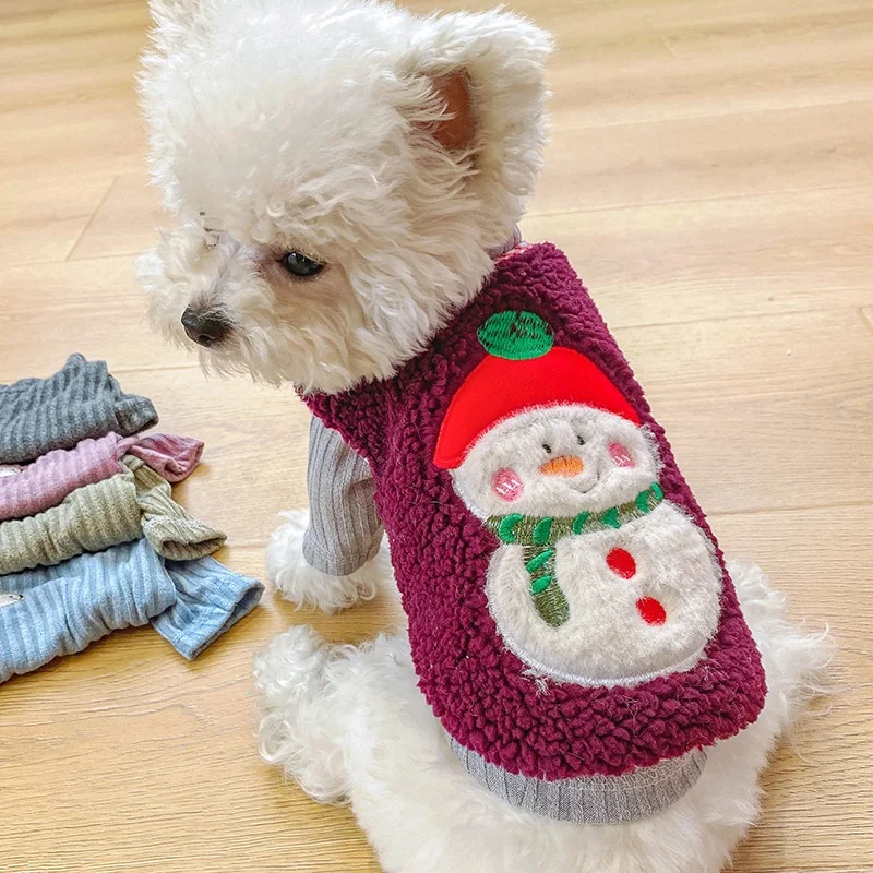 

High Quality Pets Clothes, Autumn Winter Padded Cotton Vest Teddy Dog Clothes Pet Clothes, As picture shows