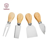 

4 piece Cheese Cheese Knife Stainless Steel Cheese Knife Set Wooden Handle