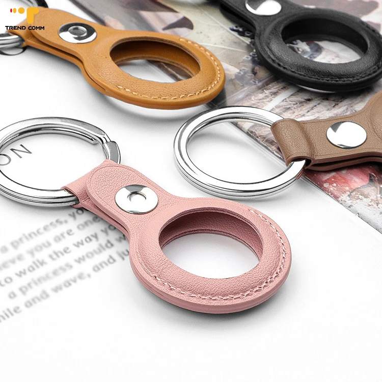 

Lost Protective Cover Genuine Leather Case For Apple Airtags With Key Ring Case For Airtag