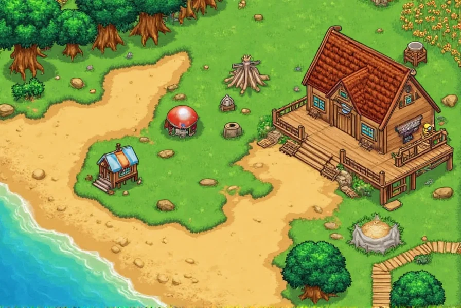 Stardew Valley Ginger Island volcano dungeon layout with treasure locations marked