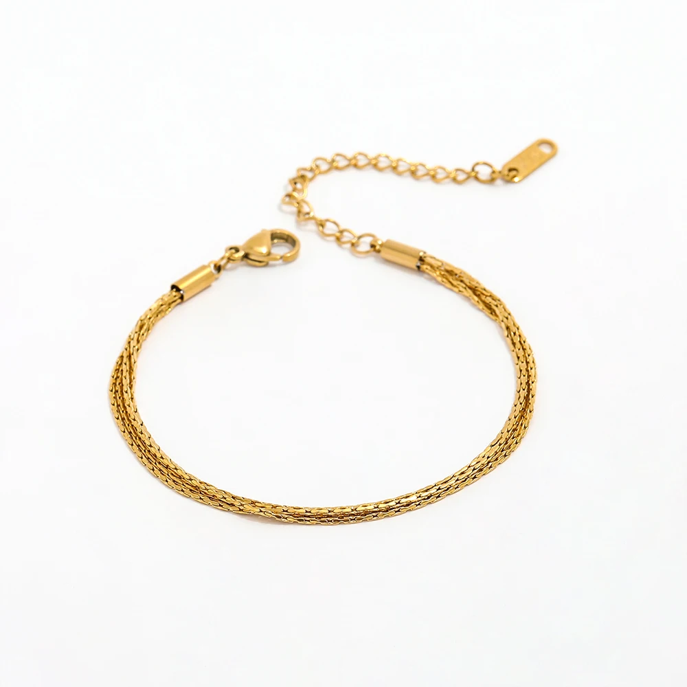 High End Gold Plated Stainless Steel Pride Designer Chain Stitching Bracelet Friendship for Women Trendy Wholesale Jewelry