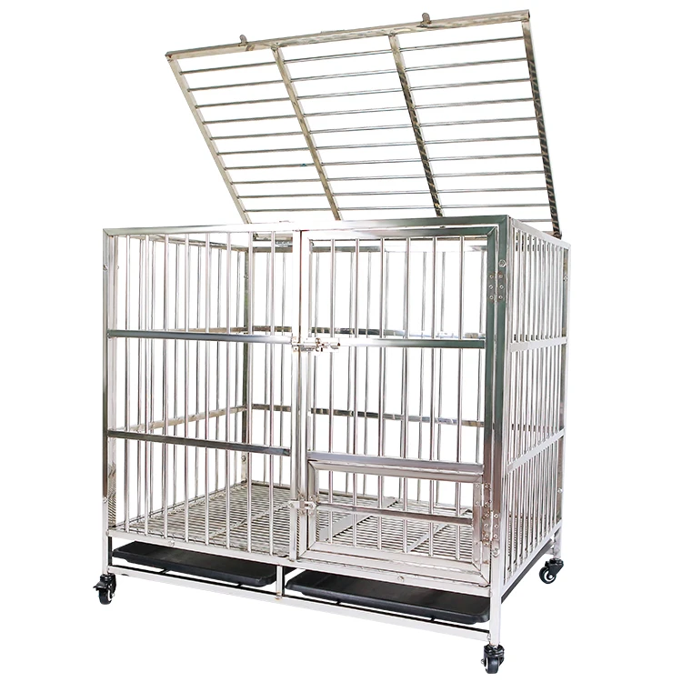 

Large dog cage metal kennel cages for dogs heavy duty stackable stainless steel