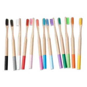 Wholesale biodegradable soft round handle bamboo toothbrush hotel 2