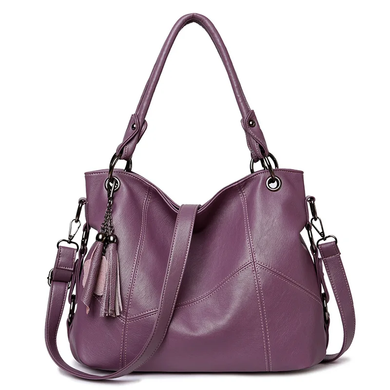 

New simple messenger bag large-capacity handbag soft pu leather middle-aged lady shoulder bag
