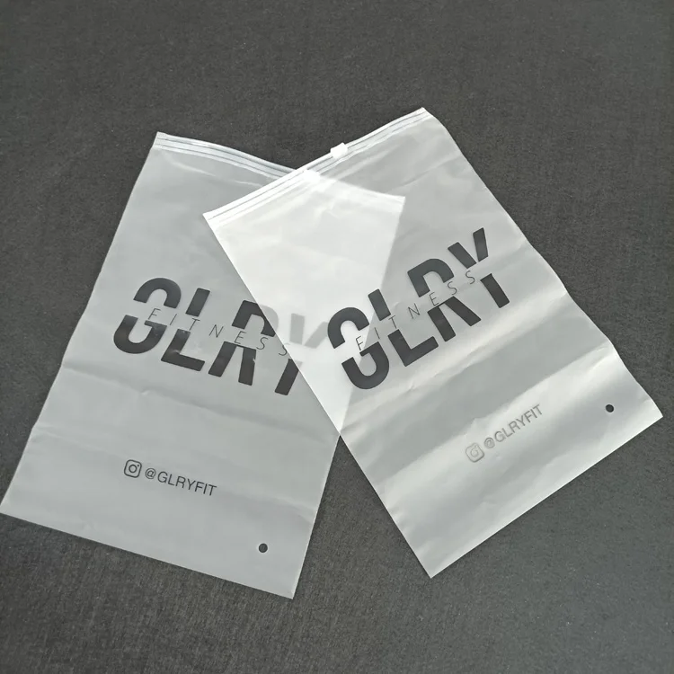 

Wholesale Waterproof Ziplock Bag Custom Design Frosted Zipper Zip Lock Bags For Clothing T Shirt Plastic Bag With Logos