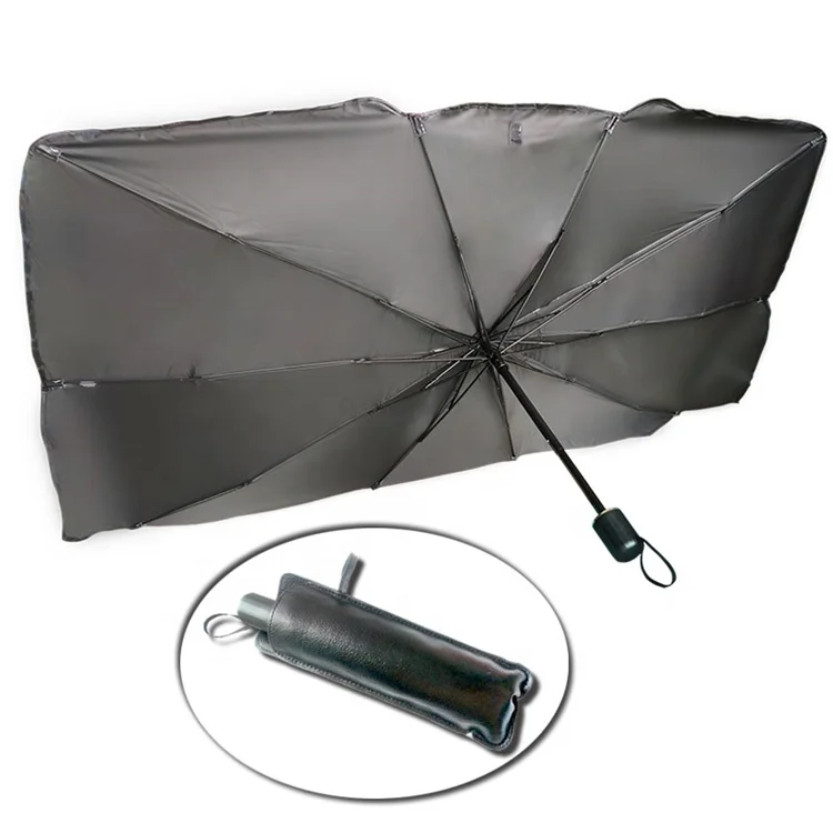 

New design Anti-UV Portable car sunshade cover UV resistant foldable car umbrella for internal use, Silver white