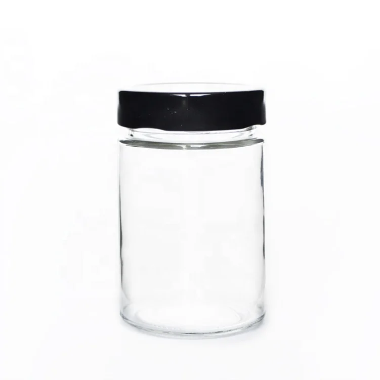 

Best Selling Straight Side Round Clear Glass 10 oz Body Scrub Jars With Metal Lid