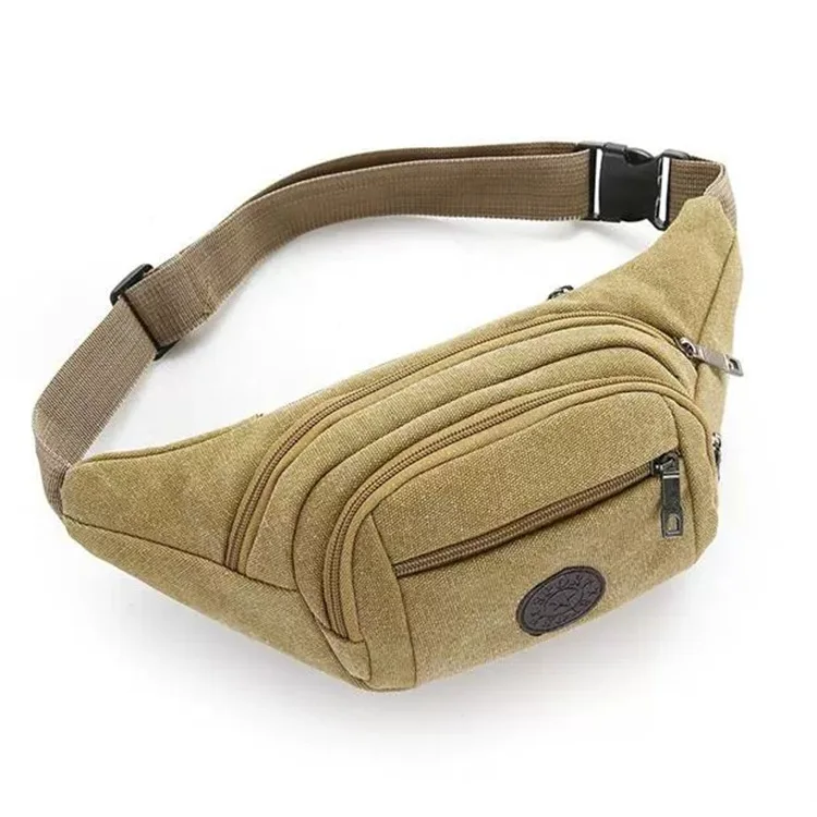 

Men Canvas Fanny Pack Running Sports Mobile Phone Multifunctional Large Women Cash Out