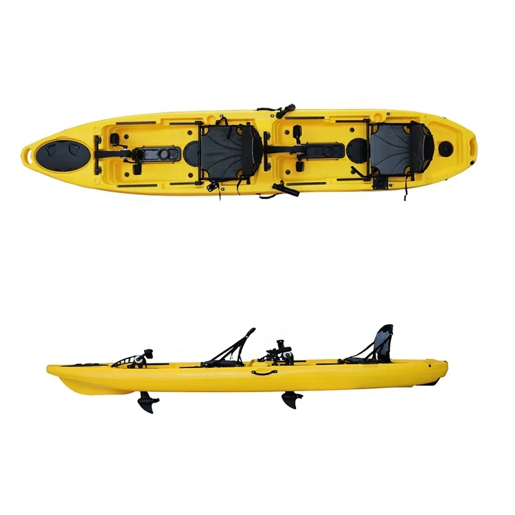 

Rotomolded 2+1 Family pedal drive system fishing kayak sit on top canoe for sale, Customized