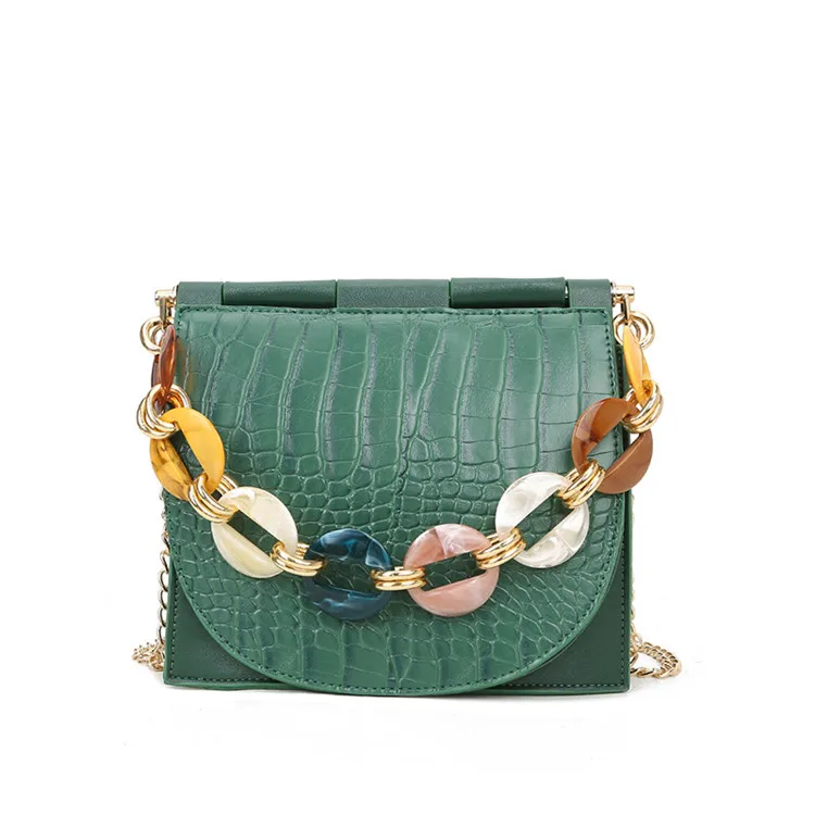 

AZB321 China factory Woman crossbody Bag Handbag PU leather Handbags fashion retro handbags alligator bag, Black, green, and various colors