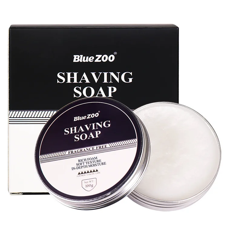 

100g Shaving soap organic no taste sandalwood mint 3 kinds scented beard balm, Pale yellow