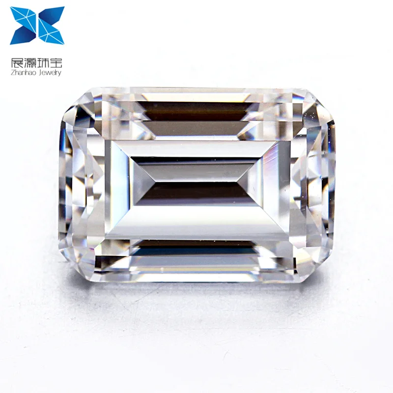 

China Bulk 1 Carat 5*7mm Clear White Synthetic Gemstone Loose Diamond Moissanite Emerald Cut, Def