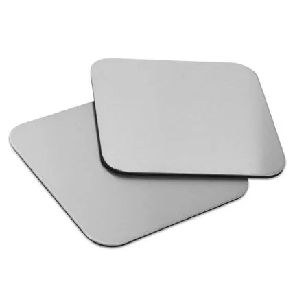 

Simple Design Sublimation Waterproof Silver Metal Square Cup Mat Coaster, Grey