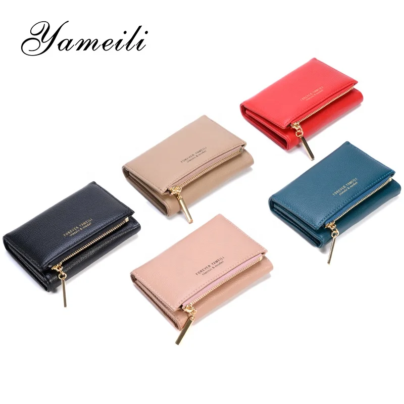 

2021 New Ins hot selling wallet low MOQ 1pcs fashion ladies short zipper wallet money clipper card holder bag