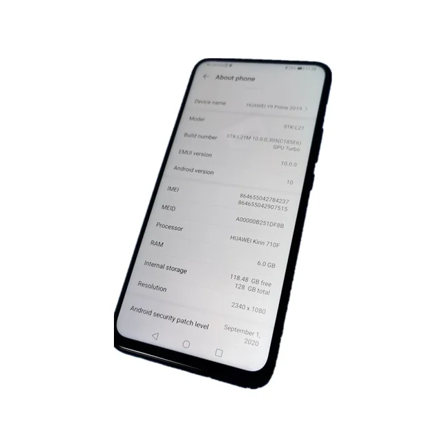 

Used smart phone For HUAWEI Y9 Prime 2019 128GB Business mobile phone Functional lossless