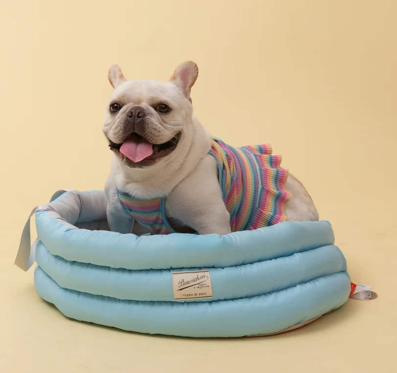 

2021 pet supplier dropshipping customization cheap dogs waterproof protable bed outdoor traveling bed large luxury dog bed, Blue/pink