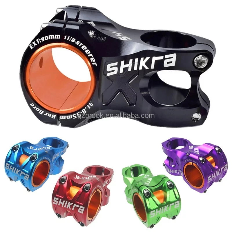 

SHIKRA Bicycle Stem Ultralight Stem 35mm 31.8mm Handlebar Stem 50mm for Mountain Road Bike, Black/red/blue/green/purple