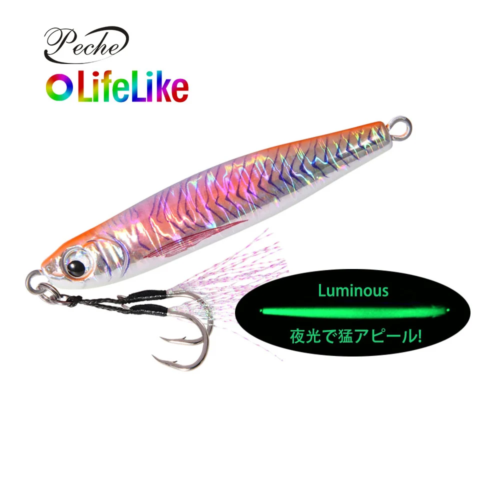 

OEM Vertical Jigging Lure Casting Baits Isca Artificial 25g 35g 60g 80g Slow Pitch Jig Lure Spinnerbait Fishing Lures Saltwater, 7 colors