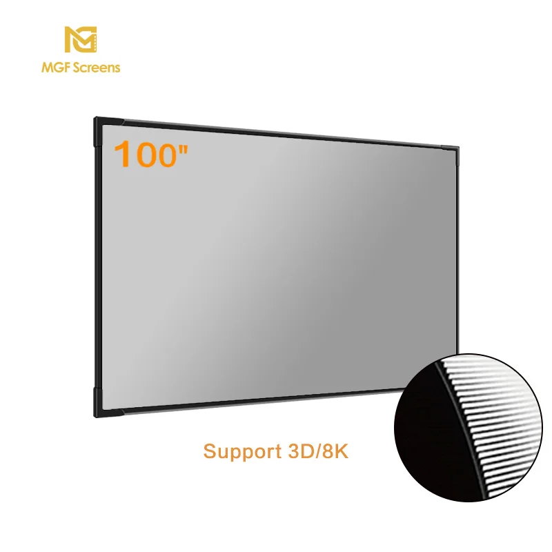 

MGF 100 inch alr frame projection screen perfect for ust projetor, Black