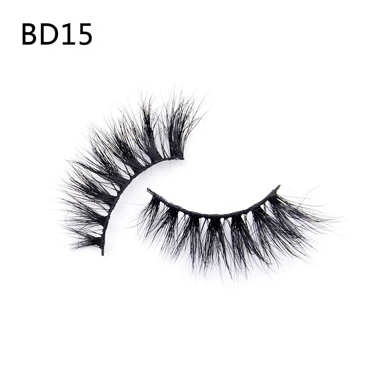 

Wholesale Price high quality Siberian Mink 15MM Lahes 3D short mink eyelashes With Customize lash Box