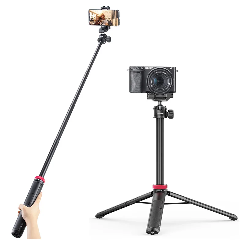 

ULANZI MT-44 Mini camera Tripod stand,Portable mobile phone selfie stick Tripod with 2in1 Phone Holder mount