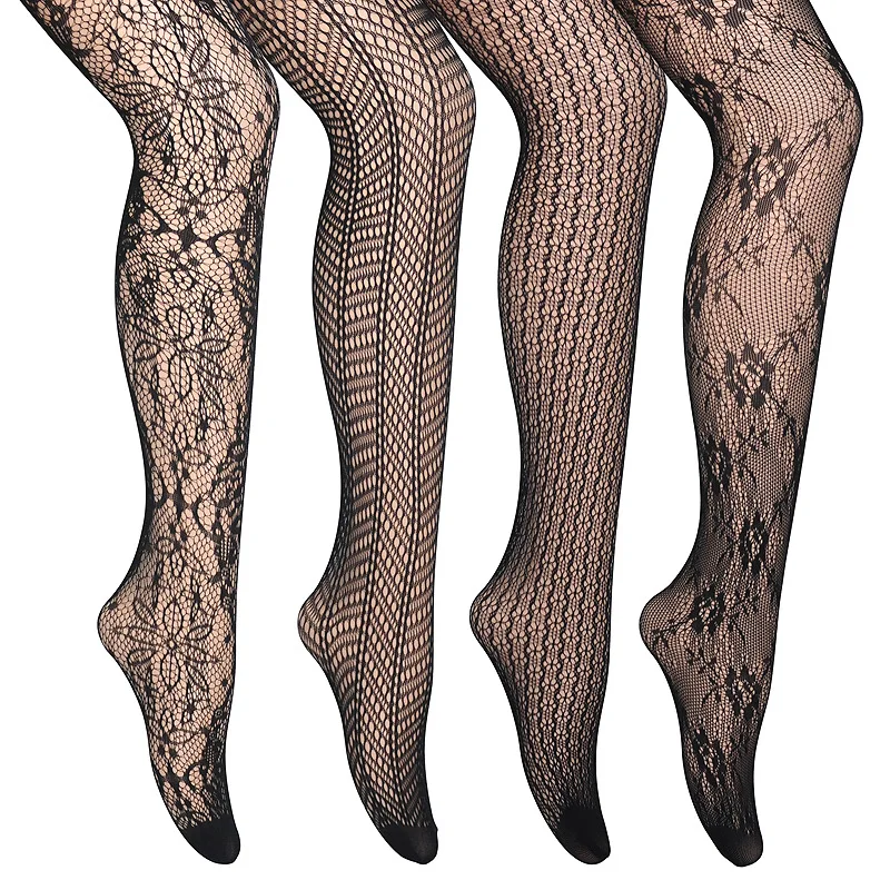 

European and American jacquard rose flower fishnet stockings black sexy stocking fishnet pantyhose lady tights girls, As pictures show/any color you want