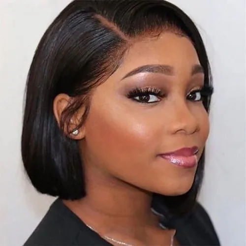 

Human Hair Bob Wigs With Side Part Easy to New Wig User Friendly Short Wigs For Summer