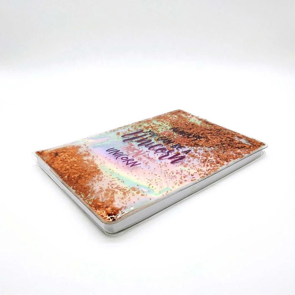
Liquid PVC glitter shiny cover sequin a5 Notebook with printing 