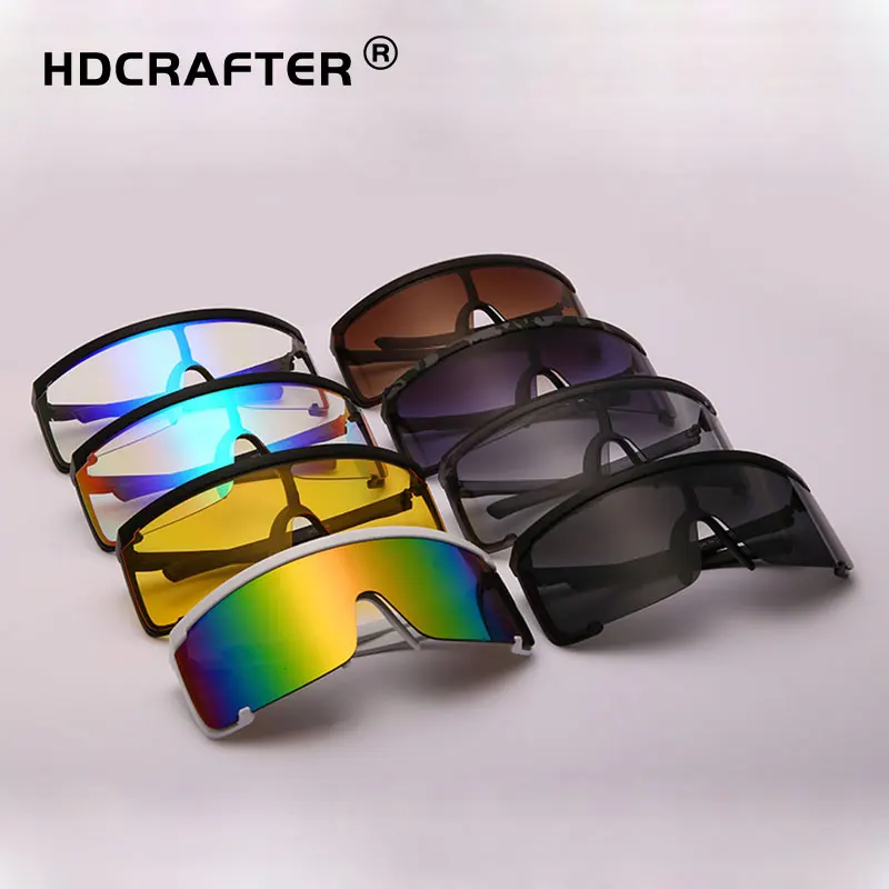 

HDCRAFTER Classic ski half frame oversized sunglasses UV400 protective outdoor riding sunglasses for men and women