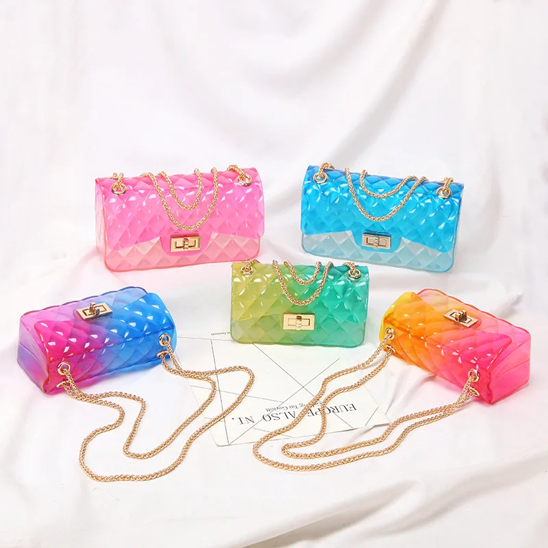 

wholesale ladies sling shoulder bag messenger bag fashion pvc chain transparent jelly bag