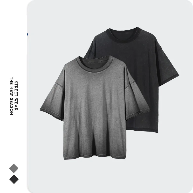 

Artie menswear | 2021 vintage, oversize, loose t-shirt, niche, dark cotton, short-sleeved t-shirt Guy, As picture