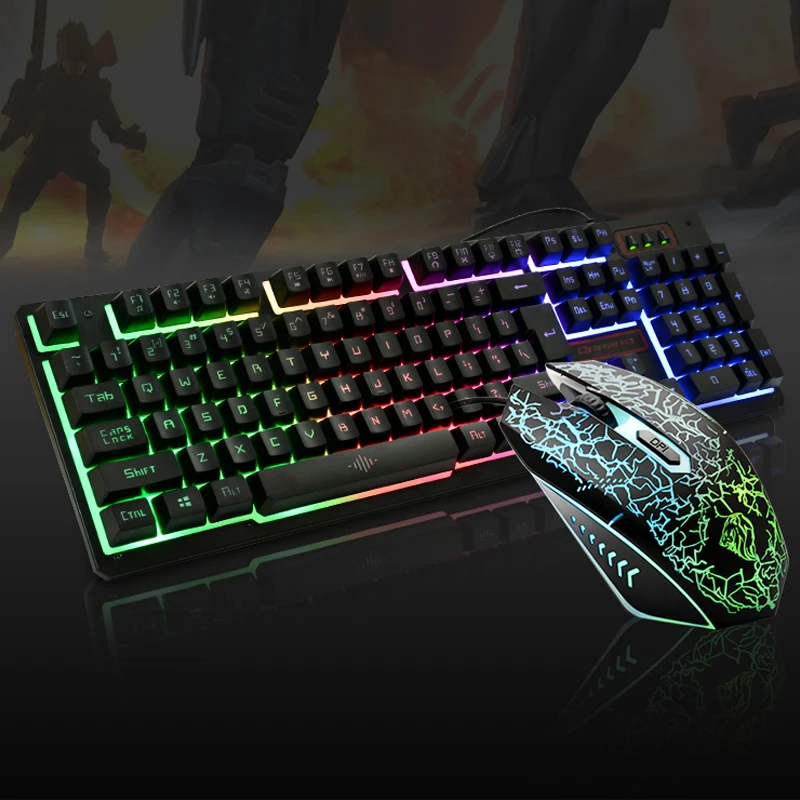 

Hot Seller Gamer Keyboard Gaming Wireless Mouse Mechanical Gaming Keyboard Mouse Combo, Black