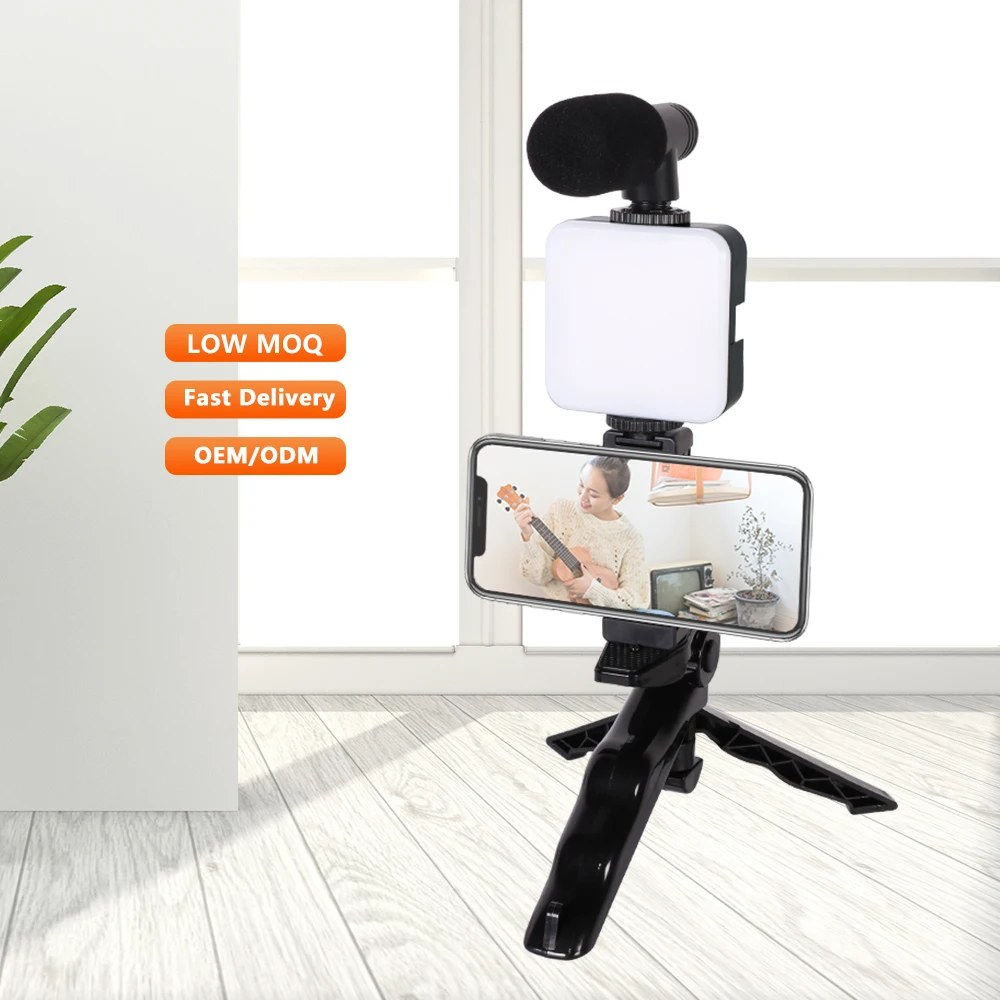 

Kaliou G204 Portable Studio Podcast Smartphone Video Recording Microphone Led Light Kit with Tripod