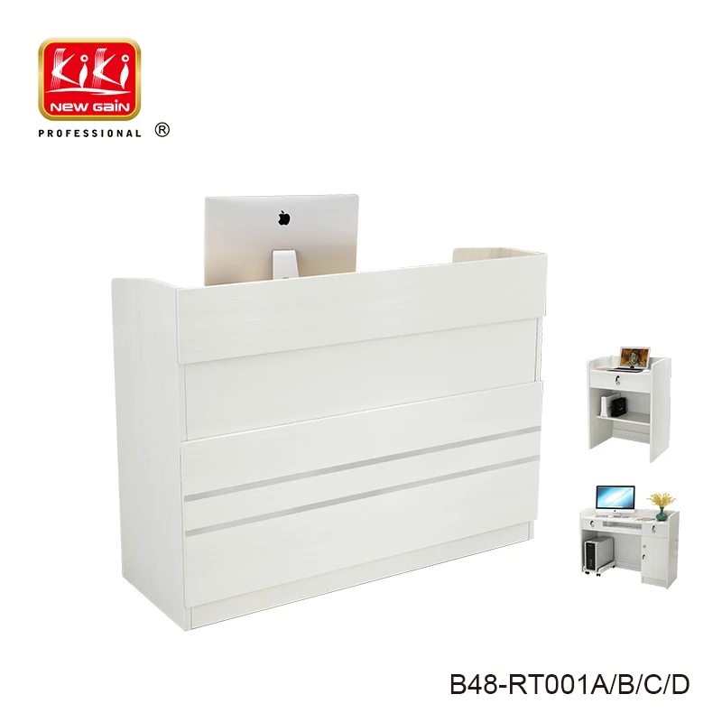 Kiki Newgain Fiberboard Reception Scrivania Nail Wooden White Modern