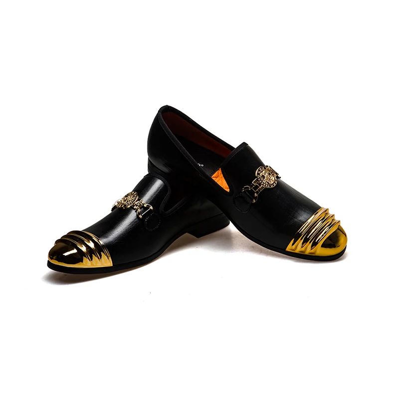 

Fashion Pointed Toe Dress Shoes Men Loafers Patent Leather Wedding Shoes