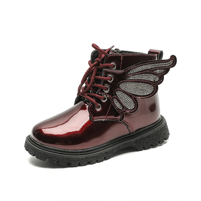 

Girls Wing Fashion Short Boots British Style Princess Boots, Picture shows