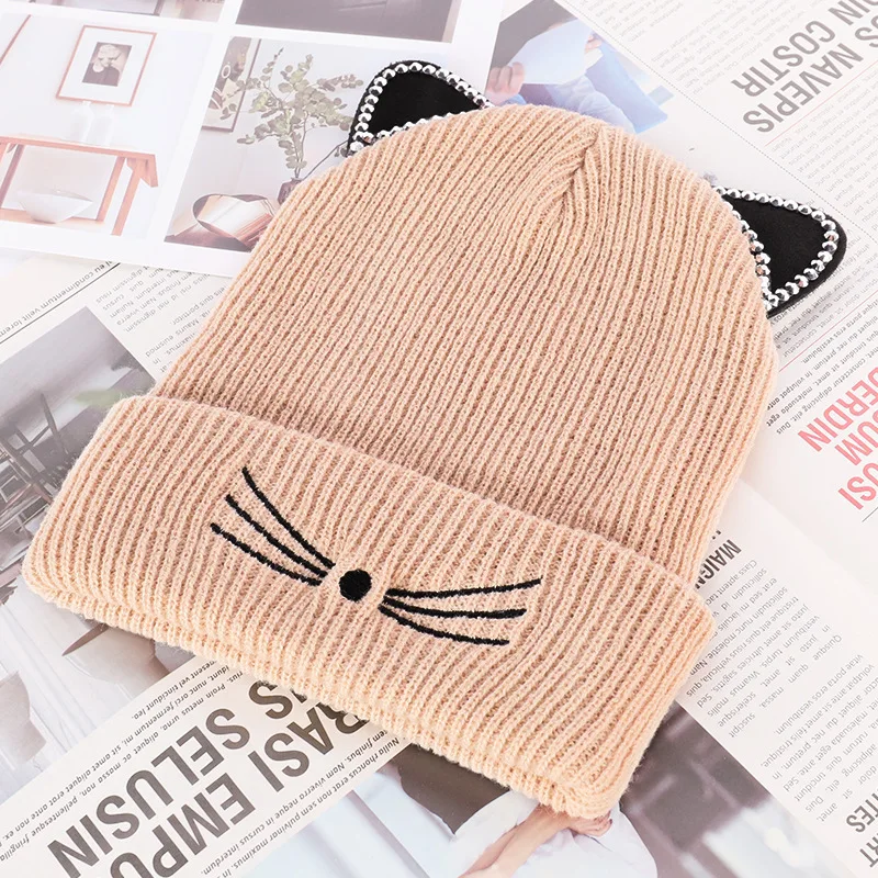Lindo Sombrero De Oreja De Gato Sombrero De Mujer De Punto Lindo Sombrero De Oreja De Gato Sombrero De Mujer De Punto
