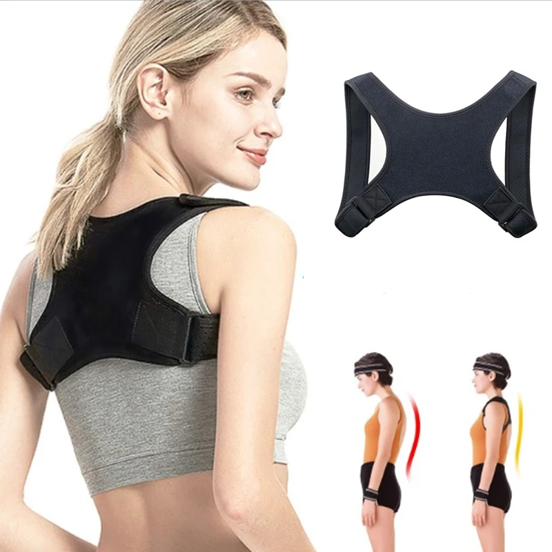 

Back Support Belt Corset orthopedic adjustable back Straightener and providing pain relief from neck Posture Corrector, Black or customize color