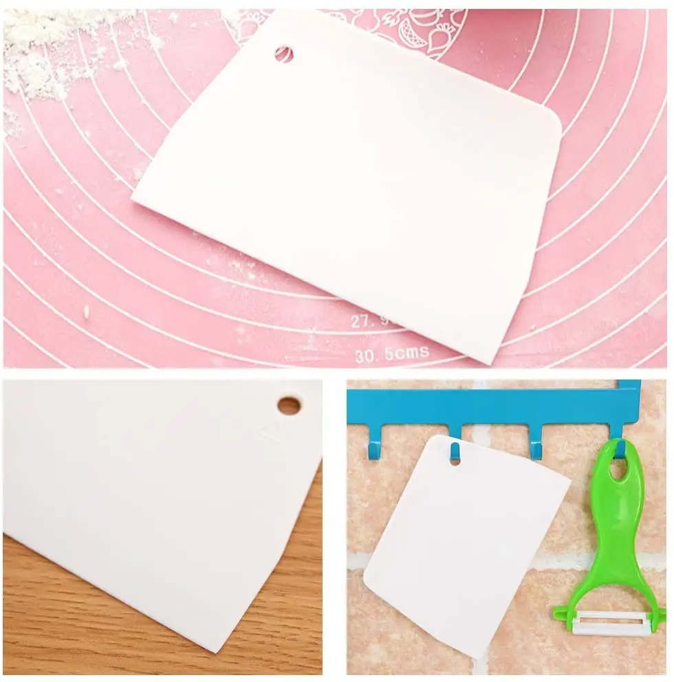 Trapezoidal Dough Scrapers Hard Plastic Cutters Multipurpose Food