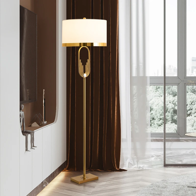Hotel Tripod floor lamp designer lamp Stainless steel lamp body fabric lampshade Villa Restaurant Office Decor