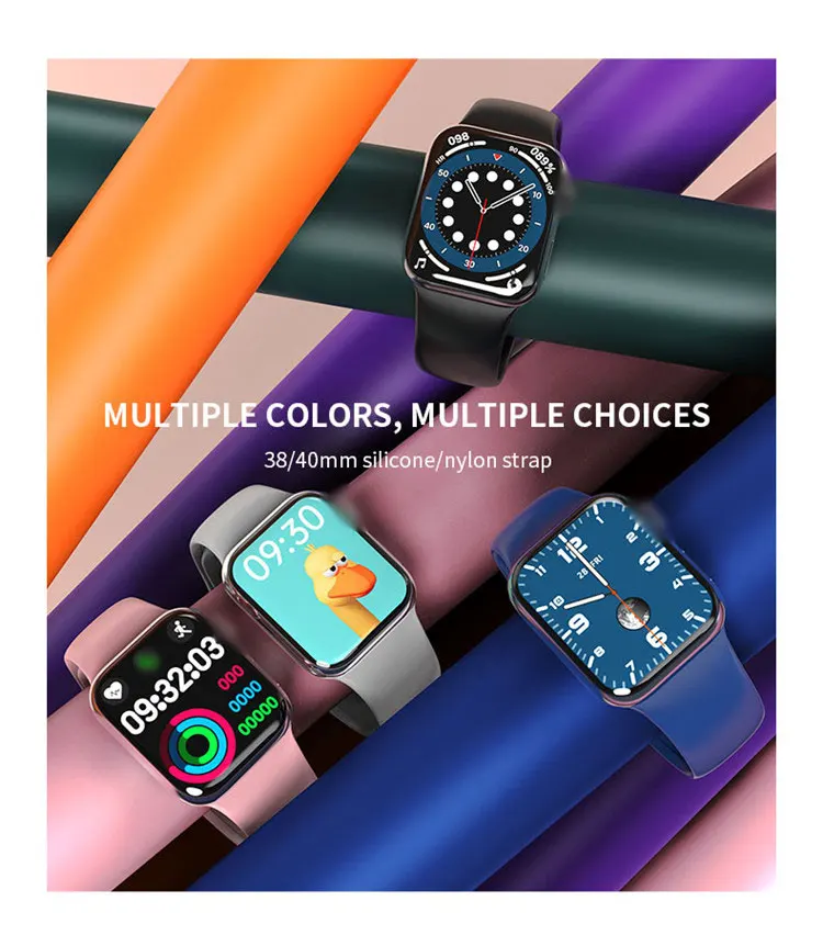 HW12 Smartwatch series 6 1.57 inch Full Touch Smartwatch Fitness Tracker Blood Pressure Custom wallpaper Smart watch HW12