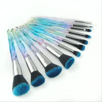 

10pcs transparent handle maquillaje cosmetic brushes diamond makeup brush set