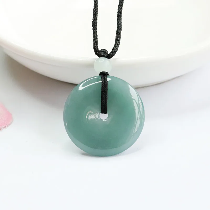 

Natural Emerald Pendant Blue Water Peace Buckle A Goods Jade Jewelry Factory Live Delivery FC2101908