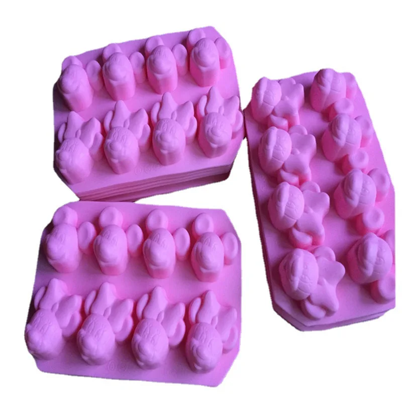 

1609 Cartoon Cake Baking Silicone Mold Baking Pan DIY Soap Candy Mold, Pink