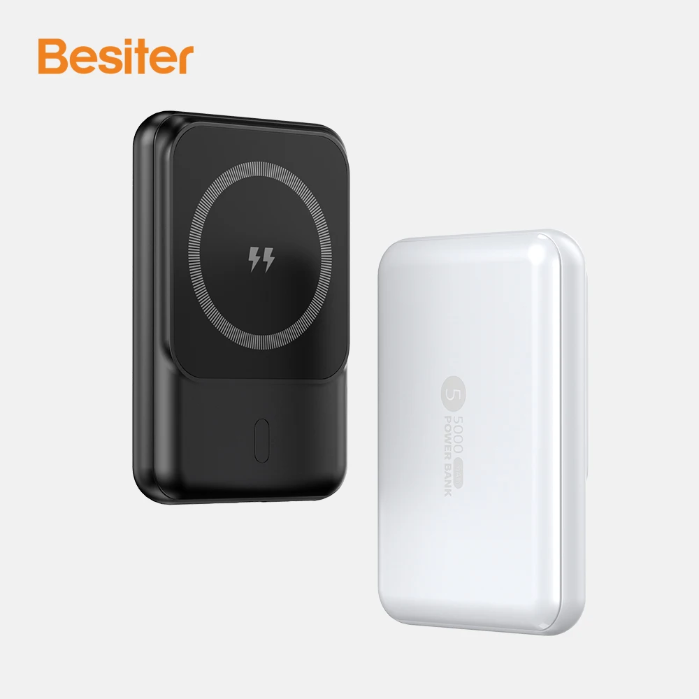 

2022 Latest Version Charging Magnetic Mag Safe wireless charger slim Mini portable Power Bank wireless output