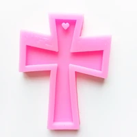 

Shiny cross keychain mold silicone molds jewelry moulds